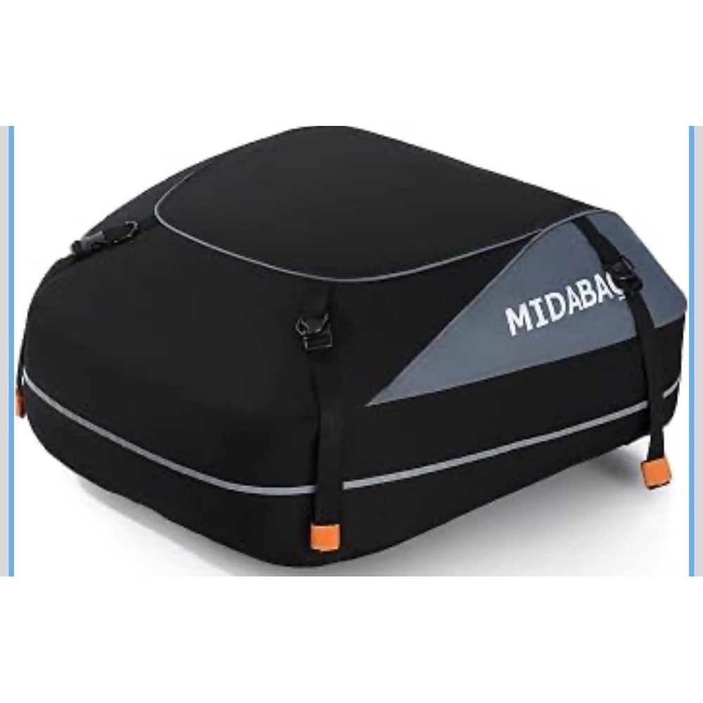 MIDABAO Rooftop Car Cargo Carrier Bag 1000D Waterproof W/ Mat Hooks Lock Black
